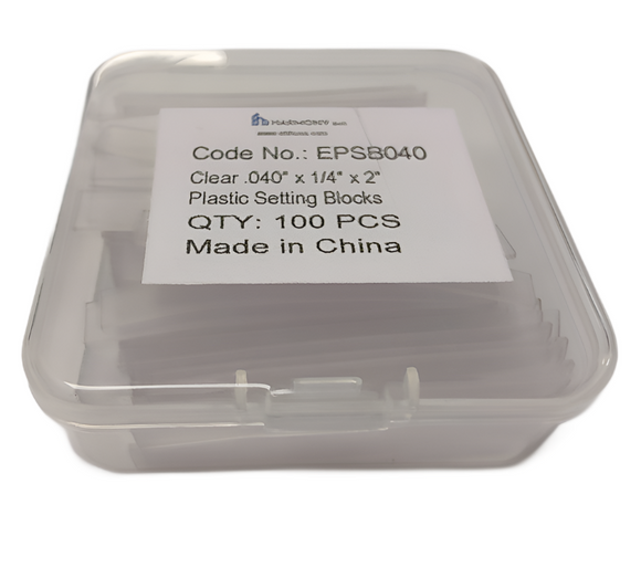 EPSB040:  Clear Plastic Setting Blocks. Size: 0.04