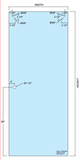 WAGD7830, Washington Series Tempered Glass Sliding Door, 30"X77-5/8"