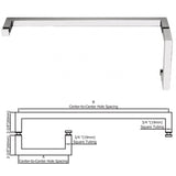 SQ6X18BR: Brass Square Tubing Mitered Corner Pull Handle/Towel Bar Combination
