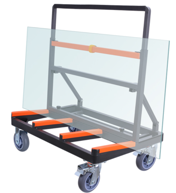 FGD01: Foldable Glass Dolly, Heavy Duty, 2200 lbs Capacity.