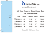 SD7828-10,  3/8“ Clear Tempered Glass Shower Door.