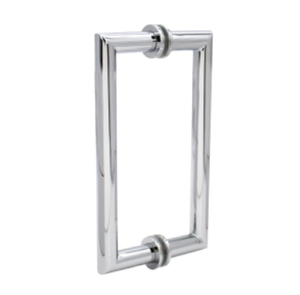 MT8X8WSS : 8" Round Tubing Mitered Corner Back-to-Back Pull Handle, Stainless Steel Material, With Metal Washers.,