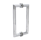 MT8X8WSS : 8" Round Tubing Mitered Corner Back-to-Back Pull Handle, Stainless Steel Material, With Metal Washers.,