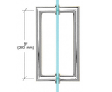 MT8X8WSS : 8" Round Tubing Mitered Corner Back-to-Back Pull Handle, Stainless Steel Material, With Metal Washers.,