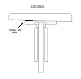 SDHS:  Standard Duty Hinge Installed Shim