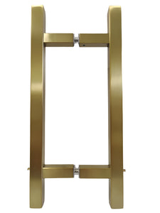 SQLP8X8SS: Square Ladder Pull,  Back-to-Back, Stainless Steel. 8" CTC.