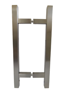 SQLP8X8SS: Square Ladder Pull,  Back-to-Back, Stainless Steel. 8" CTC.
