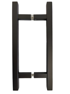 SQLP8X8SS: Square Ladder Pull,  Back-to-Back, Stainless Steel. 8" CTC.
