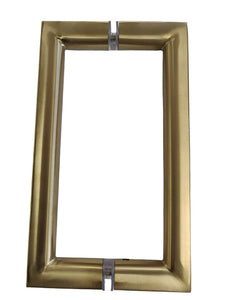 SM8X8SS:    Square halfmoon  style door pull, 8" CTC,  back to back mount.