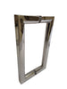 SM8X8SS:    Square halfmoon  style door pull, 8" CTC,  back to back mount.