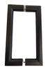 SM8X8SS:    Square halfmoon  style door pull, 8" CTC,  back to back mount.