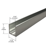 SDCD12 :  3/4" (19 mm) high profile Deep U-Channel, For 1/2" Glass.