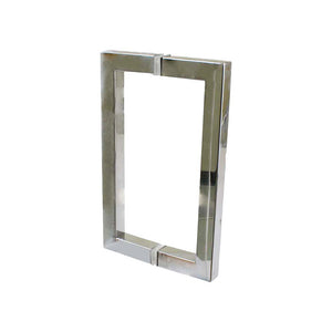 SQ8X8SS:   Stainless steel square door pull, 8" CTC,  back to back mount.