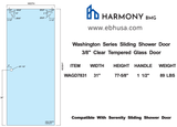 WAGD7831, Washington Series Tempered Glass Sliding Door.