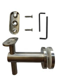 R805:  SUS316 stainless steel glass mounted handrail bracket, with flat and round  support plate.