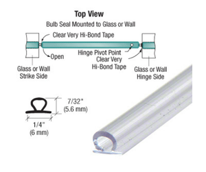 ESDTBT2: Translucent Vinyl Bulb Seal 7/32" Gap