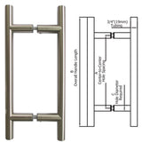 LP6X6BR: Brass Back-to-Back Ladder Pull Handle