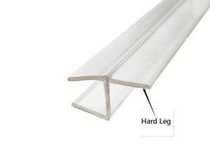 EP380HJ: Polycarbonate "H" jamb with hard leg for 180 degree. For 3/8" Glass. 80" and 95" length.