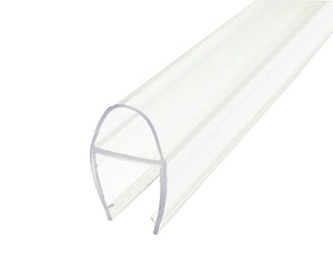 EPCR10: Polycarbonate "U" with bulb attachment, Bulb seal. For 3/8" glass. Length available in 80" and 95"