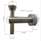 R805:  SUS316 stainless steel glass mounted handrail bracket, with flat and round  support plate.